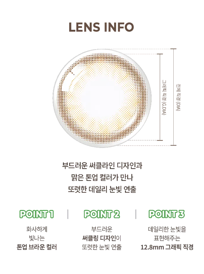 OLENS Eyeteen Brown 產品規格資訊 - 採用適合長期配戴的月拋材質與含水量設計