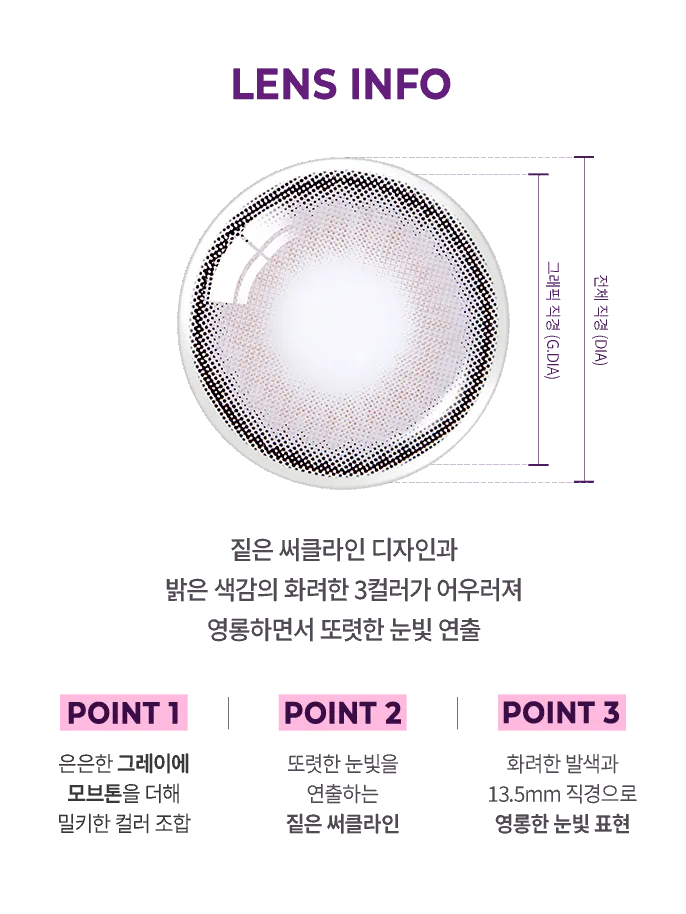 OLENS Tika 3Con Gray 全臉配戴效果示範 - 顯色感與放大感並存的韓系美瞳