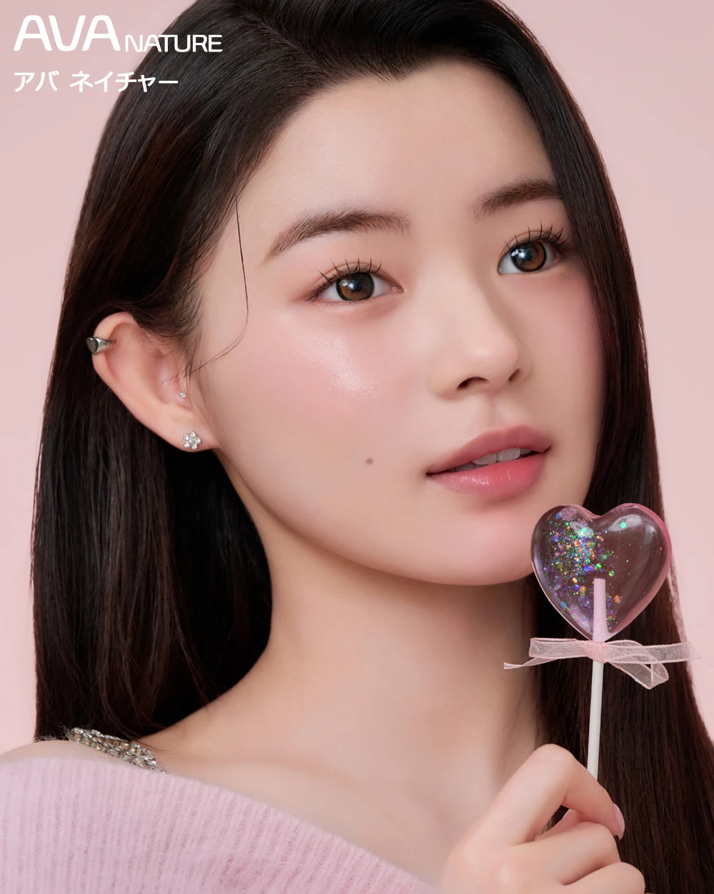 Olens Glowy Black 同款黑灰水光散光彩色隱形眼鏡 AVA NATURE 柔光灰 配戴實戴效果展示