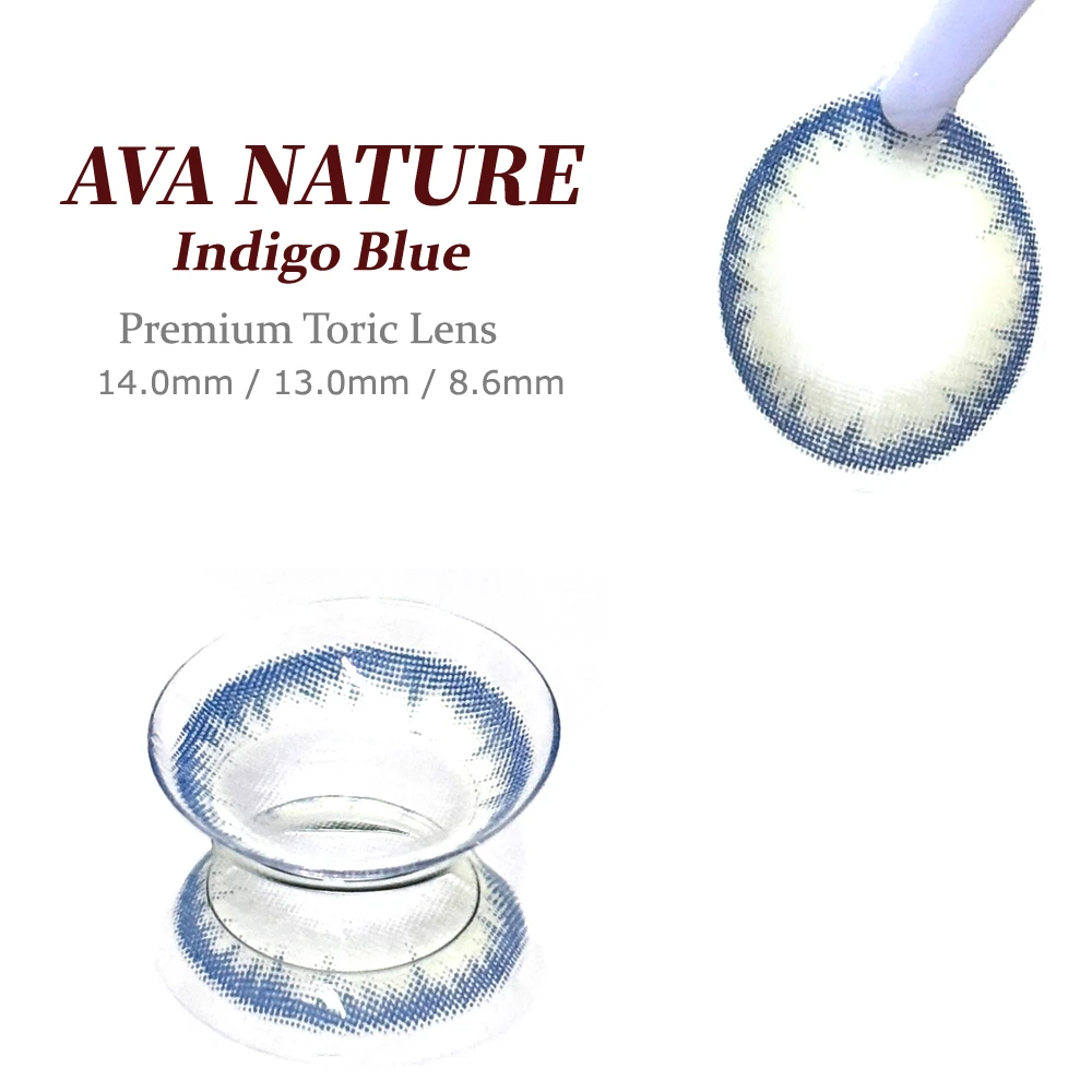 AVA NATURE 靛藍灰 散光彩色隱形眼鏡 配戴近照