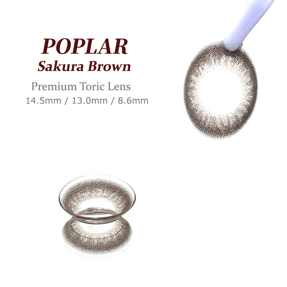 POPLAR 櫻花棕 模特兒實際配戴效果與清新日系日常眼妝