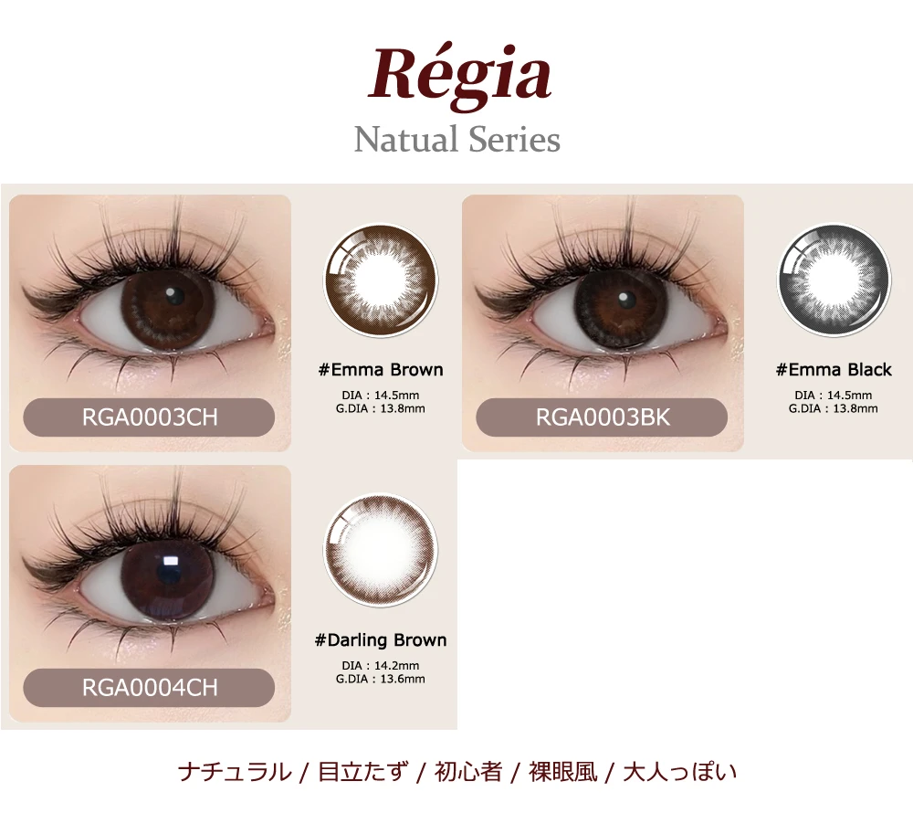Régia 艾瑪黑 0.00至+5.00遠視度數與月拋半年拋訂製說明