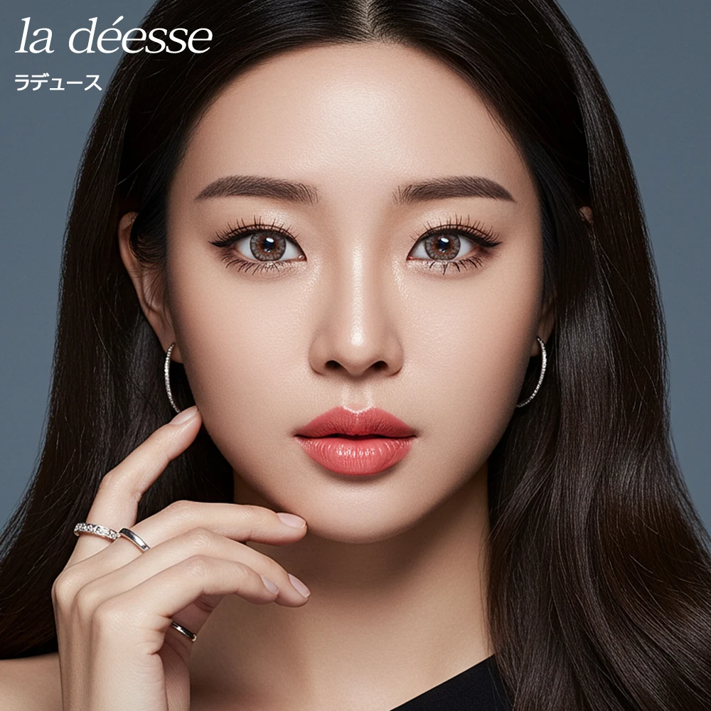 la déesse 蔚藍灰 散光彩色隱形眼鏡 實戴效果圖
