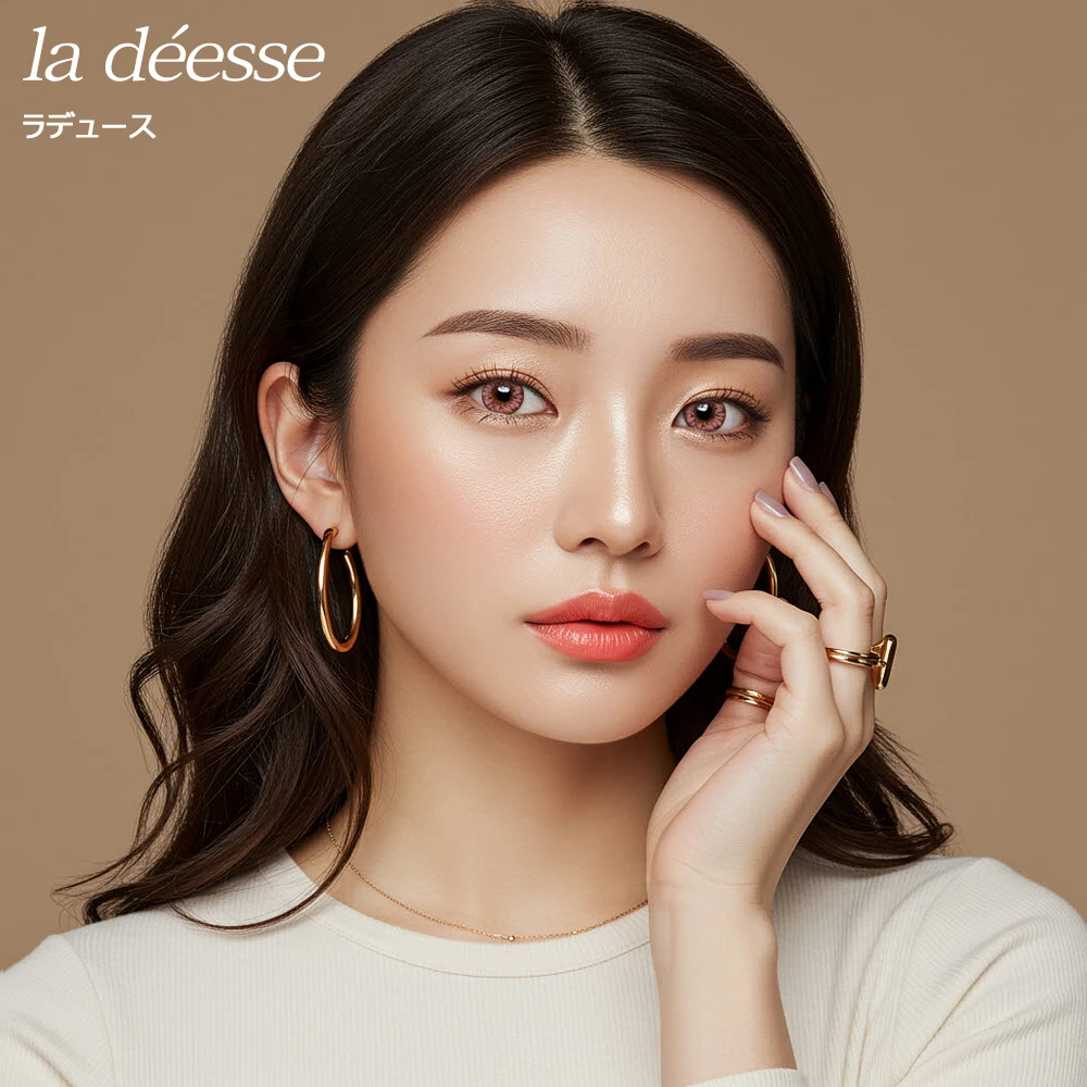 la déesse 蔚藍粉 散光彩色隱形眼鏡 實戴效果圖