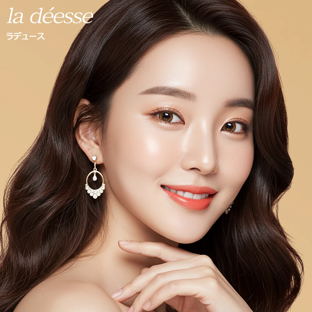 la déesse 露娜月光棕 散光彩色隱形眼鏡 配戴效果圖