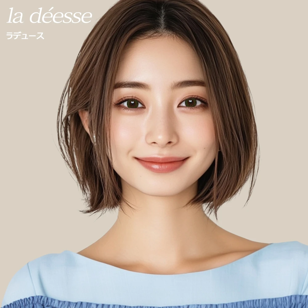 la déesse 水星翡翠綠 散光彩色隱形眼鏡 配戴效果圖