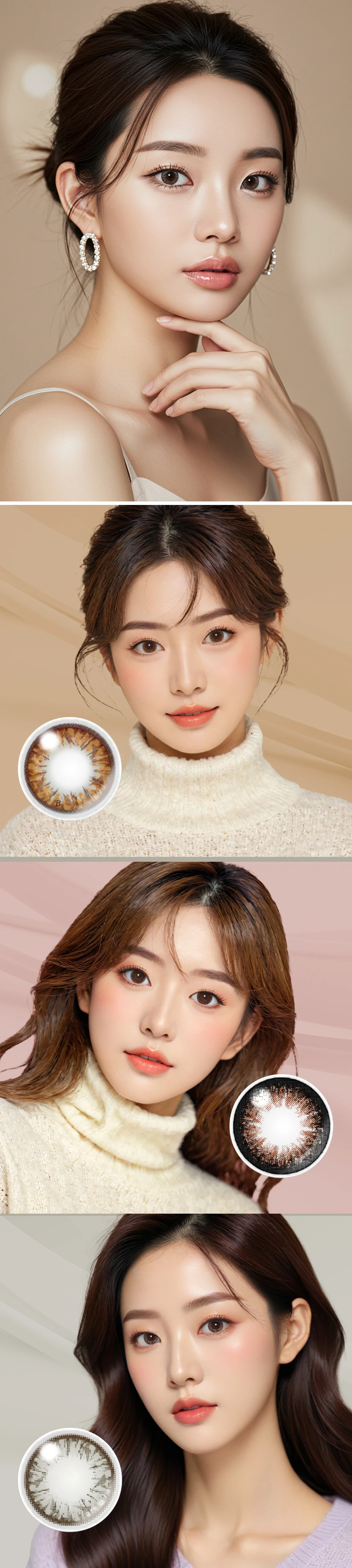 la déesse 晴光冷霧灰 配戴實景與眼妝效果