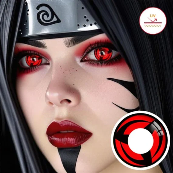 Innovision 火影忍者 卡卡西萬花筒 寫輪眼 角色扮演隱形眼鏡 Itachi T01 (年拋/2片)