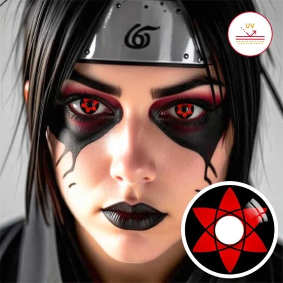 Innovision 火影忍者 宇智波佐助 寫輪眼 角色扮演隱形眼鏡 Itachi T07 (年拋/2片)