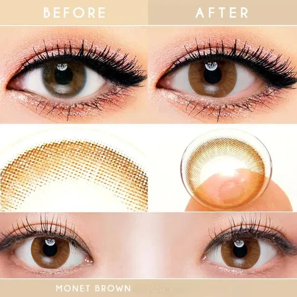 NEO-彩色散光美瞳推薦-Monet-Brown-自動定位不跑位技術解決模糊