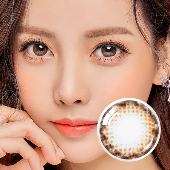 OLENS-Bigsome-Brown-月拋-13.8mm超大直徑狗狗眼實戴效果