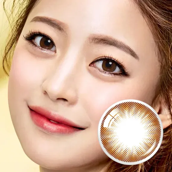 OLENS-Chuing-Brown-月拋-焦糖亮棕色隱形眼鏡實戴效果-提亮深色瞳孔專用