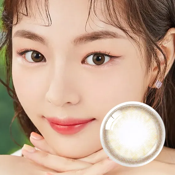 OLENS-Eyeteen-Brown-月拋-12.8mm-琥珀亮棕色混血顯色實戴圖