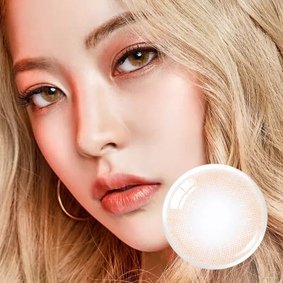 OLENS-Russian-Velvet-Brown-月拋-高顯色琥珀金棕混血隱形眼鏡實戴