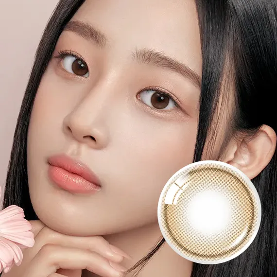 OLENS-Shine-Touch-Milky-Brown-日拋-NewJeans-Hanni-同款焦糖奶茶色實戴