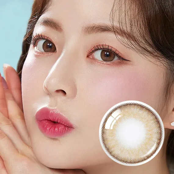 OLENS-Tika-3Con-Brown-月拋-活力金棕大眼感隱形眼鏡實戴