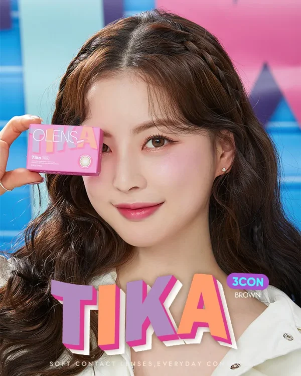OLENS-月拋2片裝-Tika-3Con-適合甜美妝容與顯色感棕色美瞳