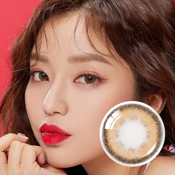 OLENS-Vivi-3-Con-Brown-月拋-立體金棕混血感隱形眼鏡實戴