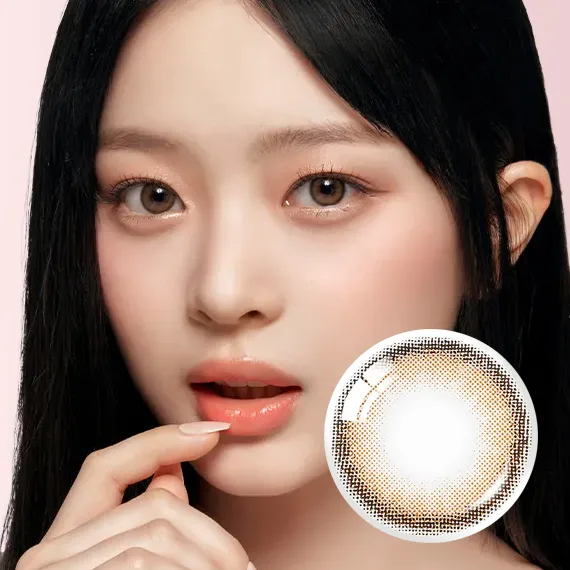 OLENS-Vivi-Ring-1Day-Brown-實戴效果-提亮深瞳-韓系透明感玻璃珠美瞳