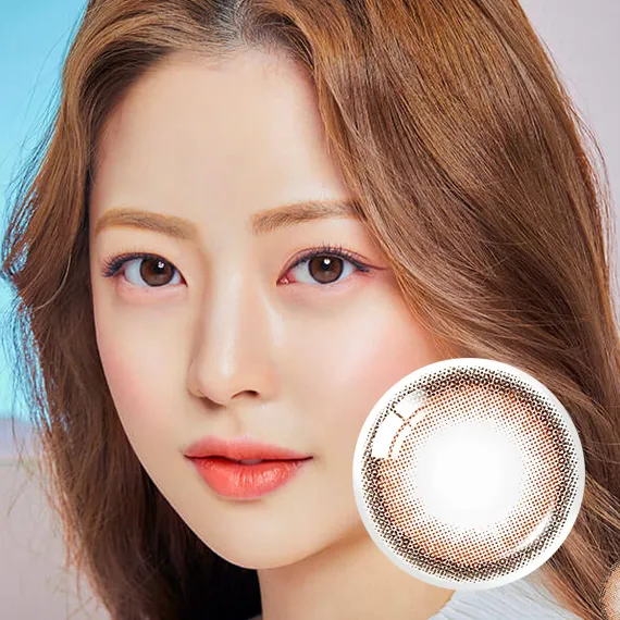 OLENS-Vivi-Ring-1Day-Choco-巧克力色日拋隱形眼鏡-產品包裝與鏡片圖