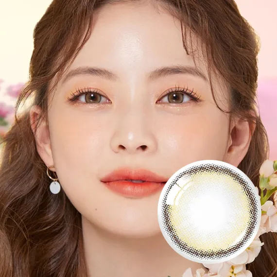 OLENS Vivi Ring Beige 米色月拋 (2片裝)｜NewJeans 代言琥珀流光，13.0mm 橋本環奈式淺瞳，極致提亮顯白，打造靈動精靈感眼神