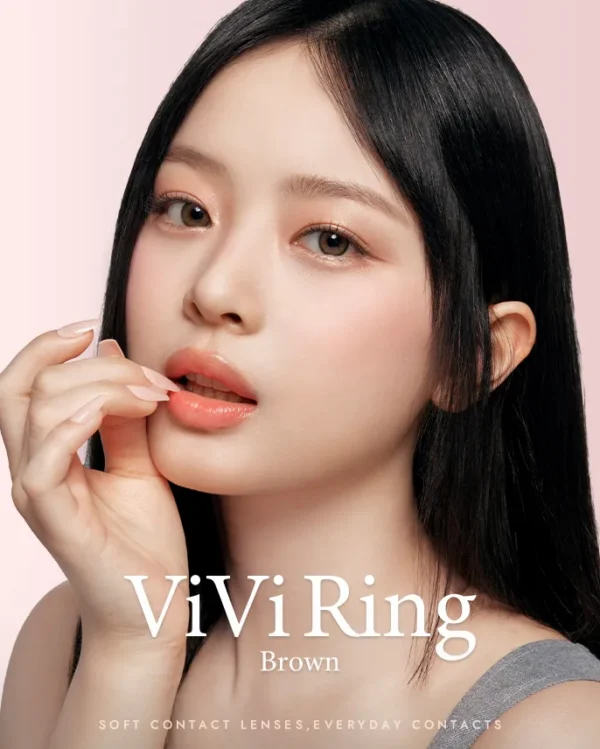 OLENS-月拋2片裝-Vivi-Ring-Brown-13.0mm自然放大黃金尺寸