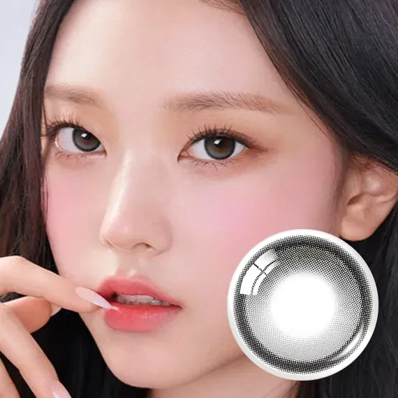 Olens Big Glowy Gray 灰色美瞳配戴效果圖 - NewJeans 同款水光感大眼
