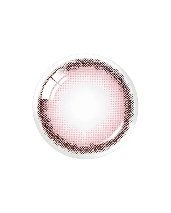 OLENS-Vivi-Ring-Pink-13.0mm-小直徑粉色鏡片與深棕色圓環鎖邊設計