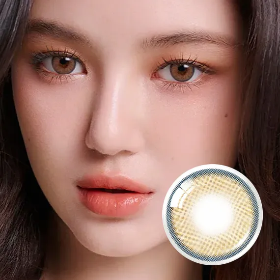 Olens Nella Ash Beige 1Month 米褐色隱眼 (月拋/2片) 商品圖 | NewJeans同款、溫柔奶茶灰