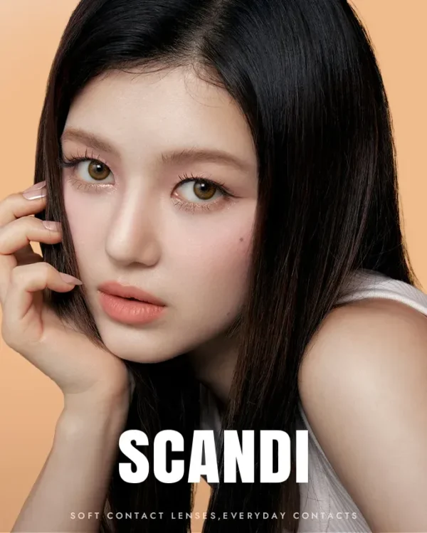 Olens-Scandi-系列-月拋-Hazel-榛果金棕色對比圖