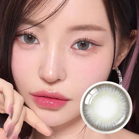 OLENS-Complex-3Con-Gray-灰色月拋隱形眼鏡-13.8mm大直徑顯色效果