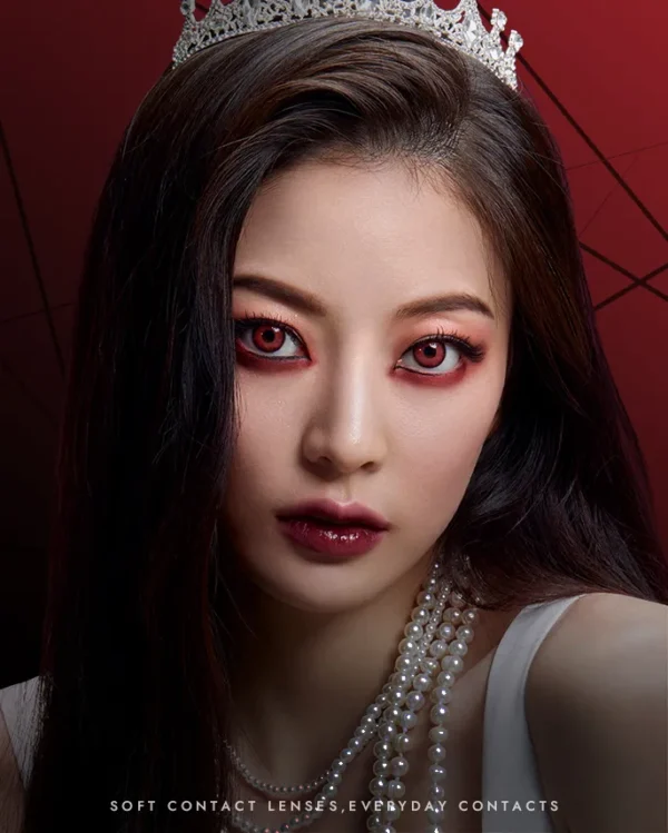 OLENS-Vampire-Red-紅色月拋單片裝-Cosplay-美瞳推薦-極致暗黑系妝容搭配