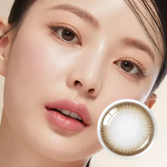 OLENS-Natural-1Day-Brown-實戴效果圖-深瞳人提亮-韓系偽素顏隱眼推薦