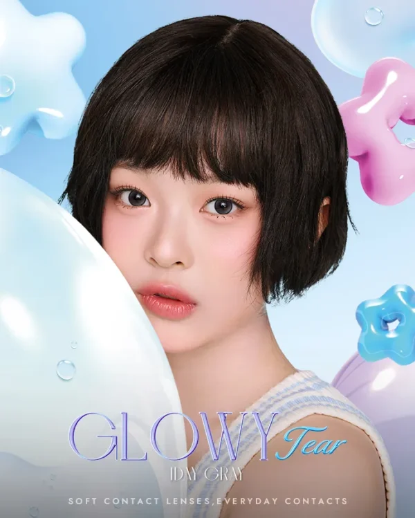 Olens-Glowy-Tear-Gray-水光灰色隱眼-適合亞洲深瞳孔提亮效果對比