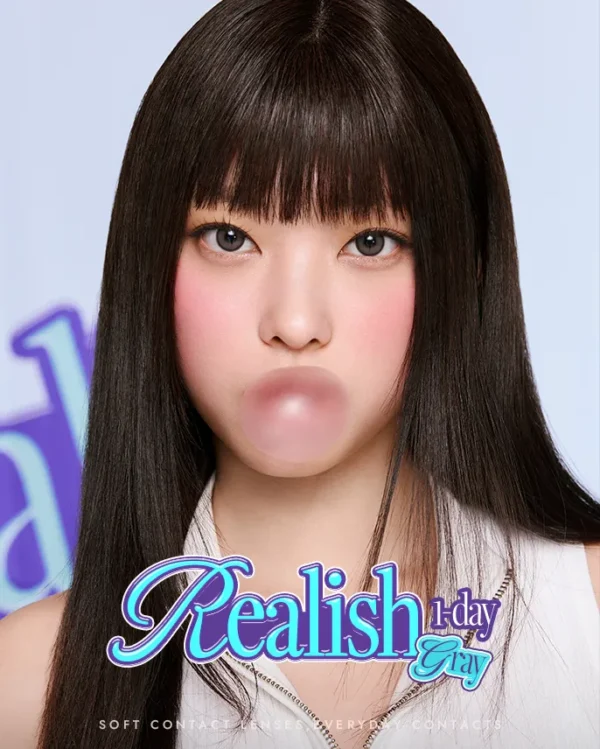 Olens Realish 1Day Gray 灰色美瞳 實戴圖