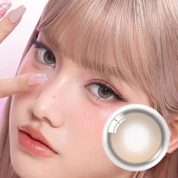 OLENS Muse Shine Brown 鏡片花紋細節： 灰白色水光高光設計，搭配層次豐富的暖棕色調。