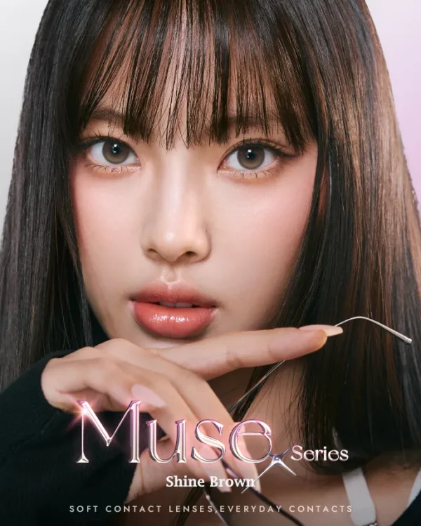 OLENS Muse Shine Brown 鏡片花紋示意圖:獨特的雙色層次感設計,讓雙眸在不同光線下皆顯閃耀。