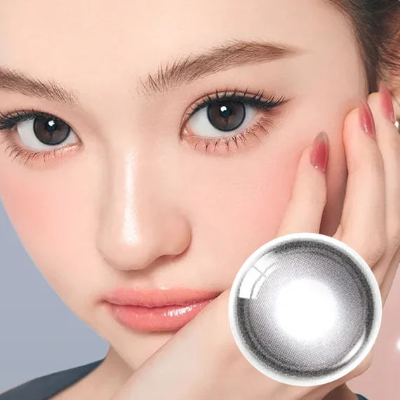 OLENS Glowy Tear Charcoal 炭灰色月拋隱形眼鏡 (2片裝) - NewJeans 同款清冷水光淚眼