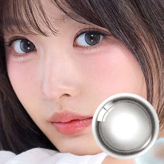 OLENS Glowy Tear Mini Gray 灰色月拋隱形眼鏡 (2片裝) - NewJeans 同款水光淚眼小直徑