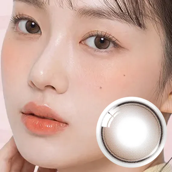 OLENS Glowy Tear Mini Brown 棕色月拋隱形眼鏡 (2片裝) - NewJeans 同款水光淚眼小直徑