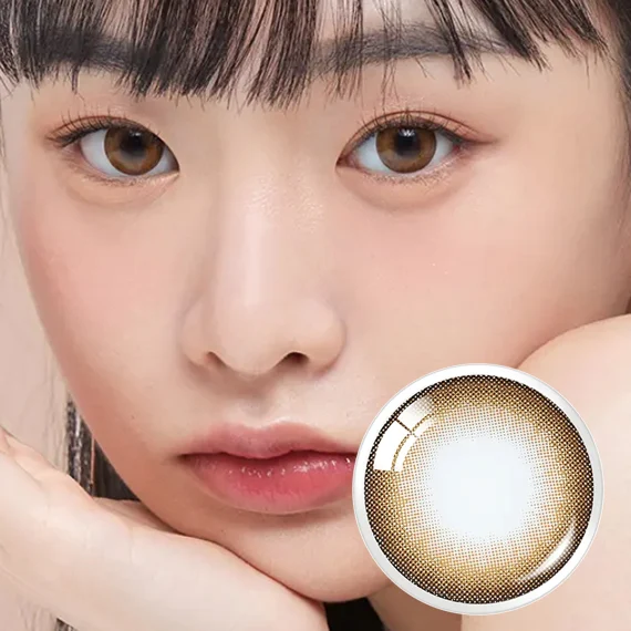 OLENS Ever Shine Brown 柔光暖棕日拋 (20片裝)｜少女感大直徑放大．深邃水光小鹿眼彩色隱形眼鏡