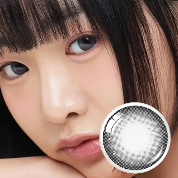OLENS Ever Shine Gray 柔光炭灰日拋 (20片裝)｜少女感大直徑明顯放大．沉實灰色×炭灰外圈清晰深邃彩色隱形眼鏡